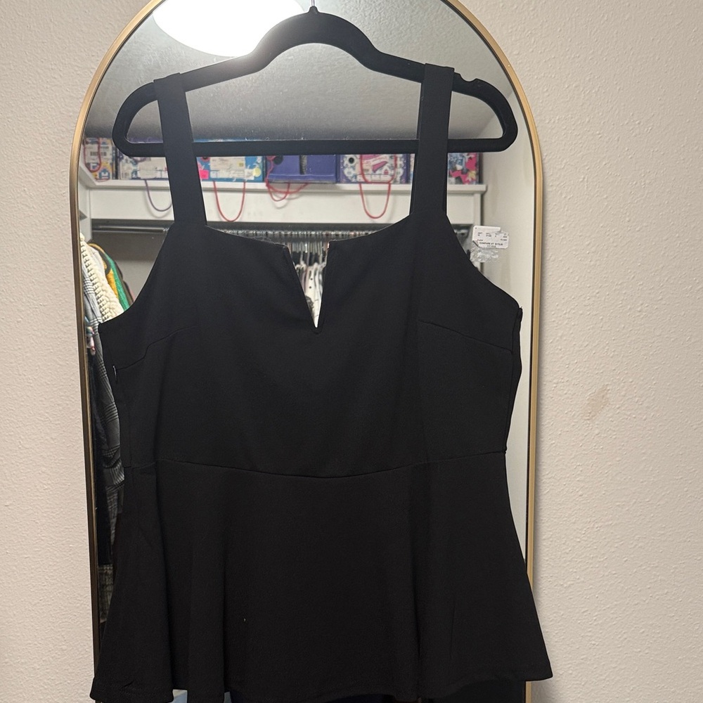 Peplum Black Women's Top
